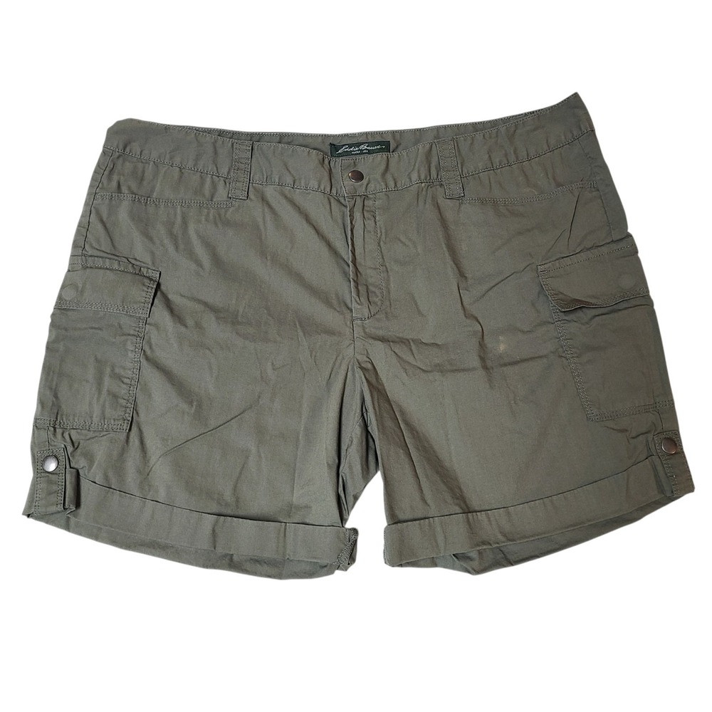 Eddie Bauer Olive Hiking Cargo Utility Gorpcore Shorts Women's Size 16